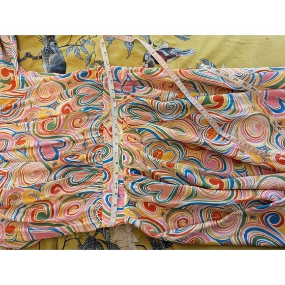 LOVE Moschino drop waist colorful 3/4 sleeve heart dress sz 2 nwt - Picture 4 of 6